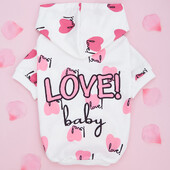 Love Baby Print Designer Dog Hoddie Valentino megztiniai Minkšti tamprūs šunų marškinėliai Šunų drabužiai