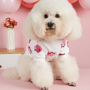 Love Baby Print Designer Dog Hoddie Valentine Пуловери Меки еластични кучешки тениски Дрехи за кучета