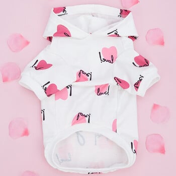 Love Baby Print Designer Dog Hoddie Valentine Пуловери Меки еластични кучешки тениски Дрехи за кучета