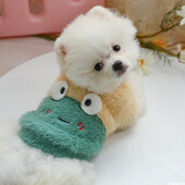 1 buc. Haine pentru animale de companie Pulover pentru pisici Păr Cămașă cu gâtul rotund Broasca verde potrivită pentru câini de talie mică și mijlocie