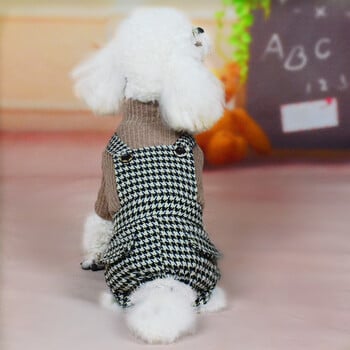 Момче/момиче Куче Котка Рокля Пуловер Презрамка Houndstooth Дизайн Pet Hoodie Есенно/зимно облекло Облекло за кучета Котки