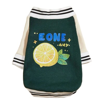 Mājas suņa kaķa jaka Siltas un ērtas plīša drēbes ar citrona apdruku Jauns