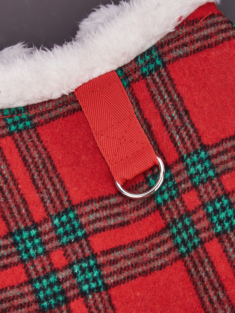 Crăciun pentru câini Rochii clasice în carouri Rochie pentru cățeluș cu inel Haine neclare pentru cățeluș Petrecere de Crăciun pentru câini Pet Pisică Haine calde Appa