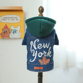 1 vnt. naminių gyvūnėlių drabužiai šunų katės pavasario gražus Niujorko kaubojų žalios skrybėlės paltas, tinkantis mažiems ir vidutinio dydžio šunims