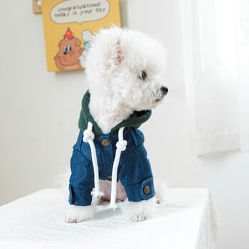 1PC Pet Clothing Dog Cat Spring Handsome New York cowboy green hat traction coat подходящ за малки до средни кучета