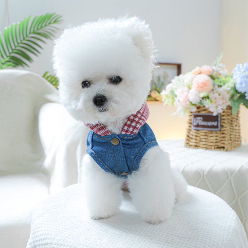 1vnt naminių gyvūnėlių drabužių šuniui Pavasarį ir rudenį gražus New York 09 džinsinis striukė tinka mažiems ir vidutinio dydžio šunims