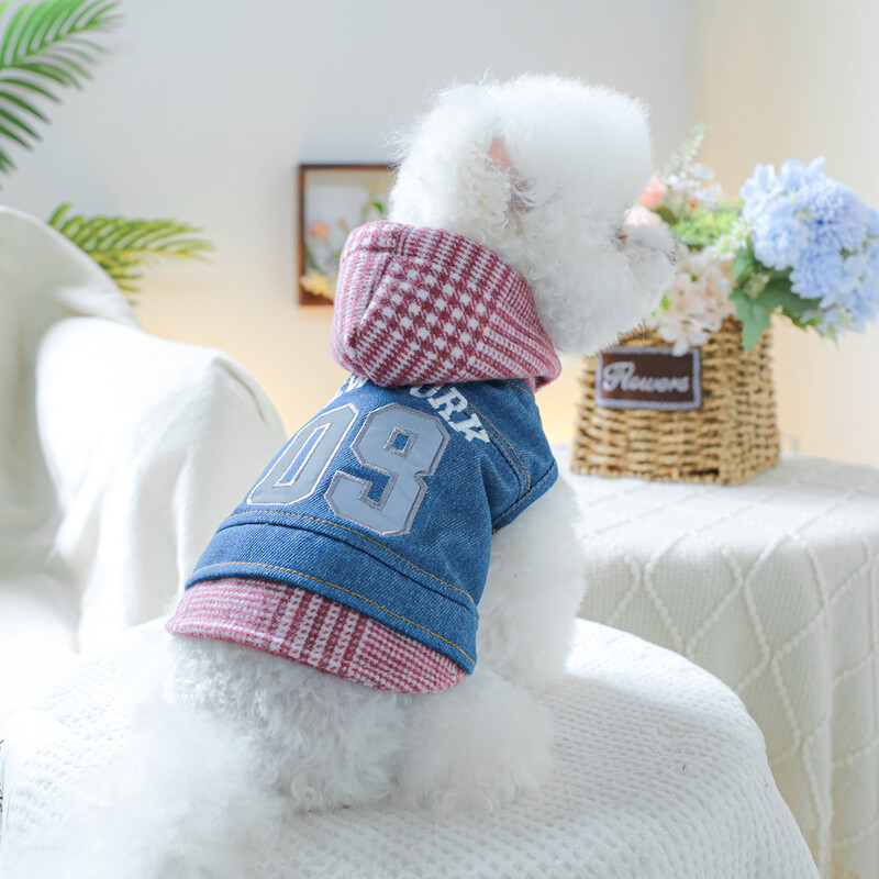 1vnt naminių gyvūnėlių drabužių šuniui Pavasarį ir rudenį gražus New York 09 džinsinis striukė tinka mažiems ir vidutinio dydžio šunims