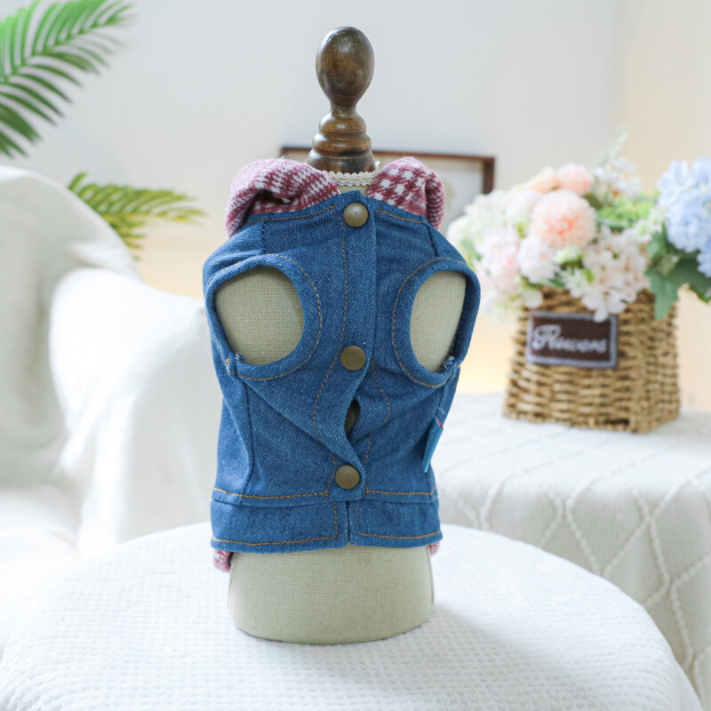 1vnt naminių gyvūnėlių drabužių šuniui Pavasarį ir rudenį gražus New York 09 džinsinis striukė tinka mažiems ir vidutinio dydžio šunims