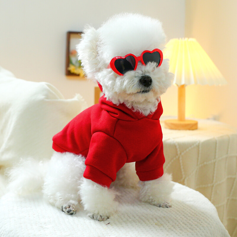 1PC îmbrăcăminte pentru animale de companie câine de primăvară și toamnă Călărie roșie caldă dragoste pulover american, potrivit pentru câini de talie mică și mijlocie