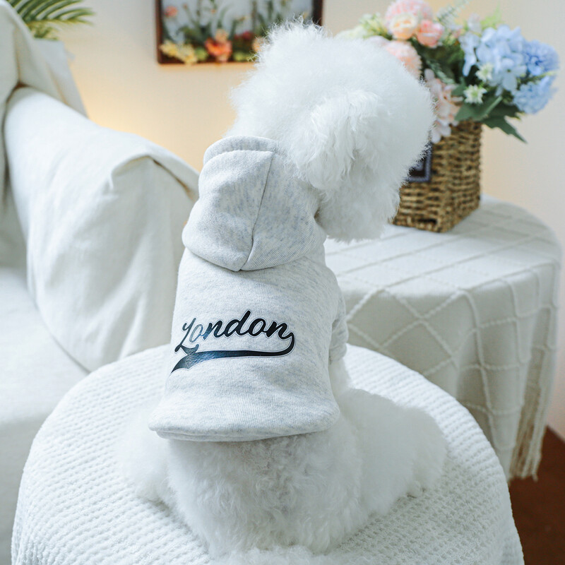 1PC îmbrăcăminte pentru animale de companie Pulover pentru câini pisici de primăvară și toamnă haină neagră, gri deschis, potrivită pentru câini de talie mică și mijlocie