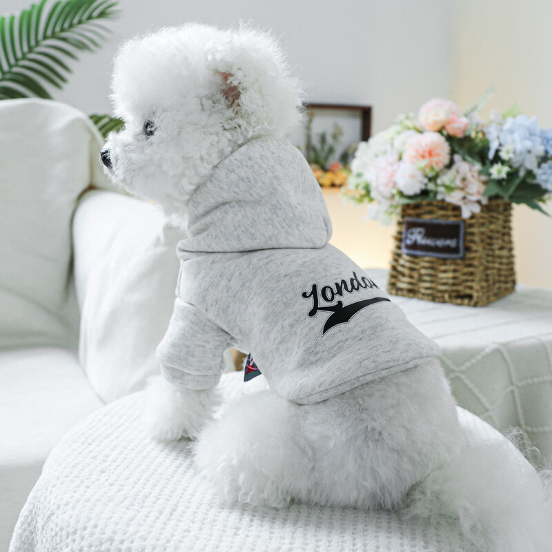 1PC îmbrăcăminte pentru animale de companie Pulover pentru câini pisici de primăvară și toamnă haină neagră, gri deschis, potrivită pentru câini de talie mică și mijlocie