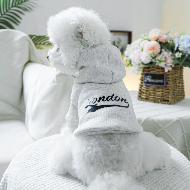 1PC îmbrăcăminte pentru animale de companie Pulover pentru câini pisici de primăvară și toamnă haină neagră, gri deschis, potrivită pentru câini de talie mică și mijlocie