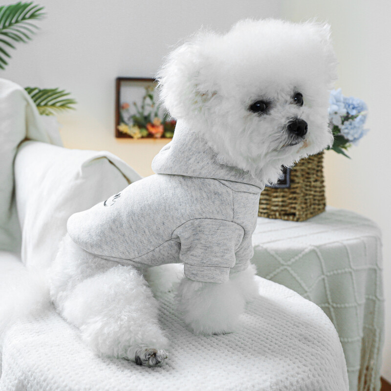 1PC îmbrăcăminte pentru animale de companie Pulover pentru câini pisici de primăvară și toamnă haină neagră, gri deschis, potrivită pentru câini de talie mică și mijlocie