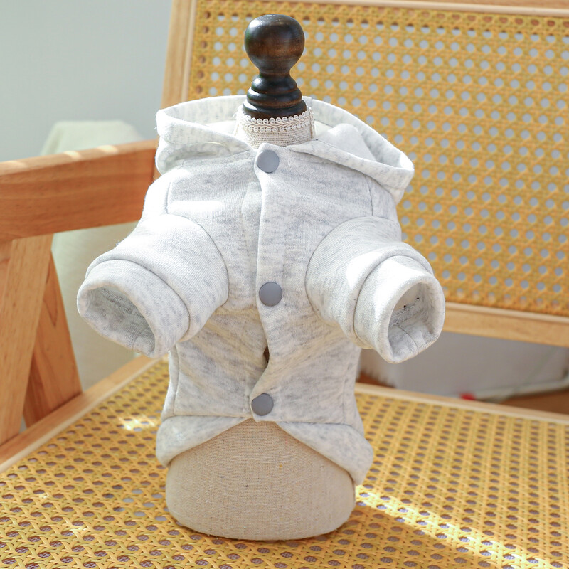 1PC îmbrăcăminte pentru animale de companie, primăvară și toamnă, New York, gri cu buzunar, haină casual cu glugă, cu cataramă cu șnur, pentru câini mici și mijlocii