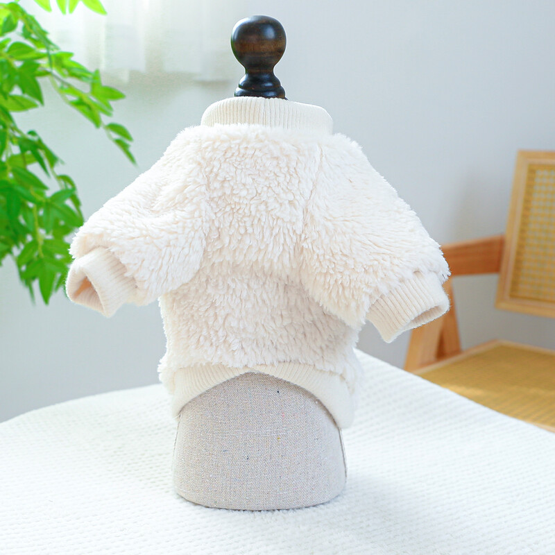 1 gab. Mājdzīvnieku apģērbs sunim rudens un ziemas sabiezināts, silti balts varavīksnes džemperis ar aukliņu sprādzi maziem un vidējiem suņiem