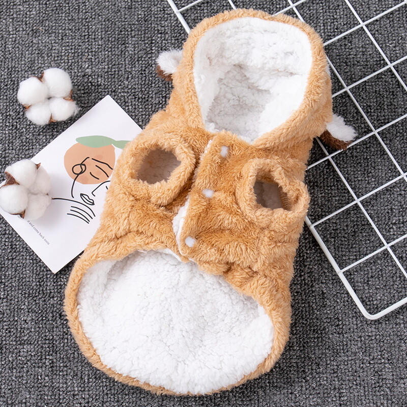 1vnt jaukus pliušinis šunų gobtuvas mažiems šunims – puikus žieminis megztinis jūsų pūkuotam draugui