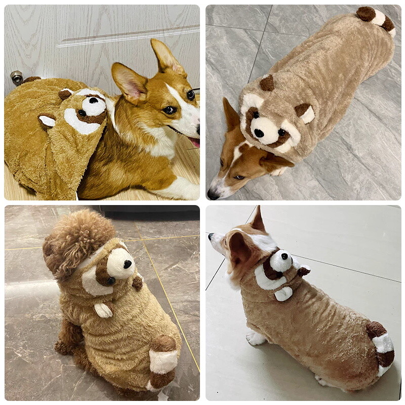 1vnt jaukus pliušinis šunų gobtuvas mažiems šunims – puikus žieminis megztinis jūsų pūkuotam draugui