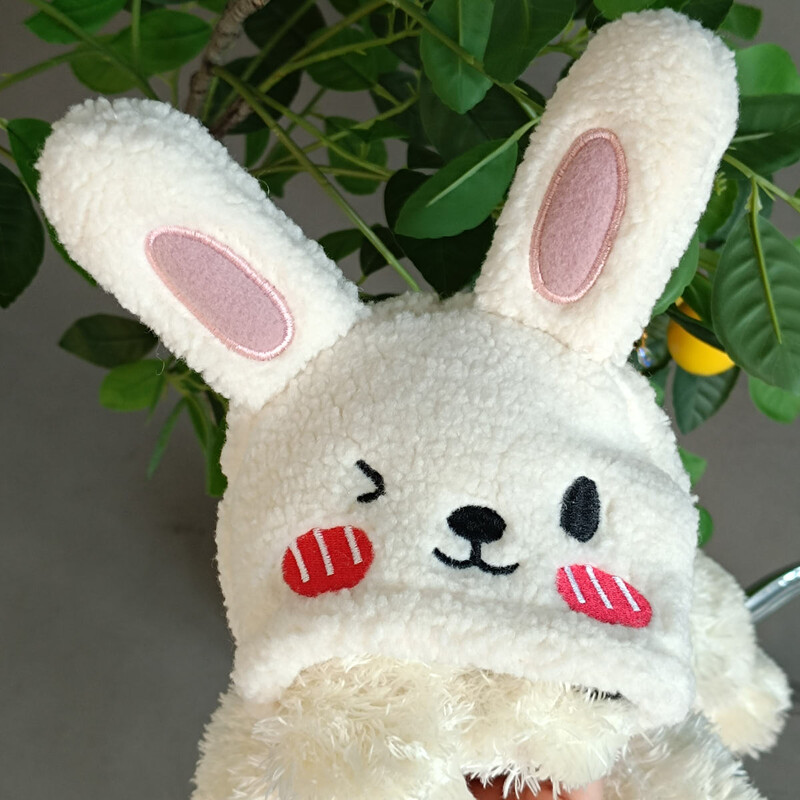 1PC îmbrăcăminte pentru animale de companie câine toamnă și iarnă îngroșată, roz cald, iepure, haină cu glugă cu cataramă cu șnur pentru câini mici și mijlocii