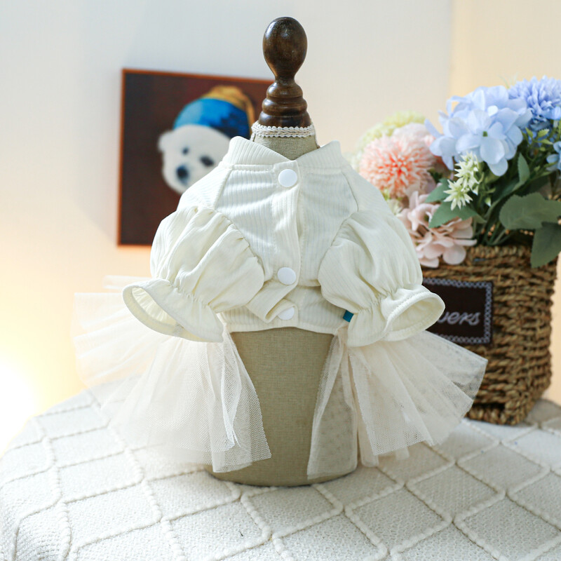 1PC îmbrăcăminte pentru animale de companie de primăvară și toamnă nuntă urs rochie de mireasă rochie de prințesă potrivită pentru câini de talie mică și mijlocie