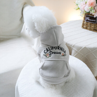 1 vnt naminių gyvūnėlių drabužiai pavasario ir rudens aksomo storio Kalifornijos svajonių chaki spalvos kepuraitės paltai, tinkami mažiems ir vidutinio dydžio šunims