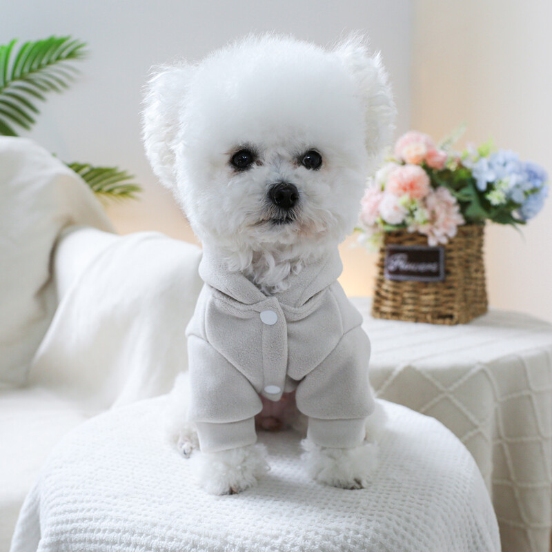 1 vnt naminių gyvūnėlių drabužiai pavasario ir rudens aksomo storio Kalifornijos svajonių chaki spalvos kepuraitės paltai, tinkami mažiems ir vidutinio dydžio šunims