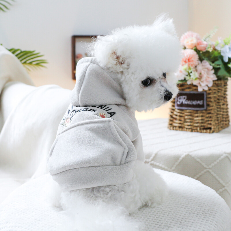 1 vnt naminių gyvūnėlių drabužiai pavasario ir rudens aksomo storio Kalifornijos svajonių chaki spalvos kepuraitės paltai, tinkami mažiems ir vidutinio dydžio šunims