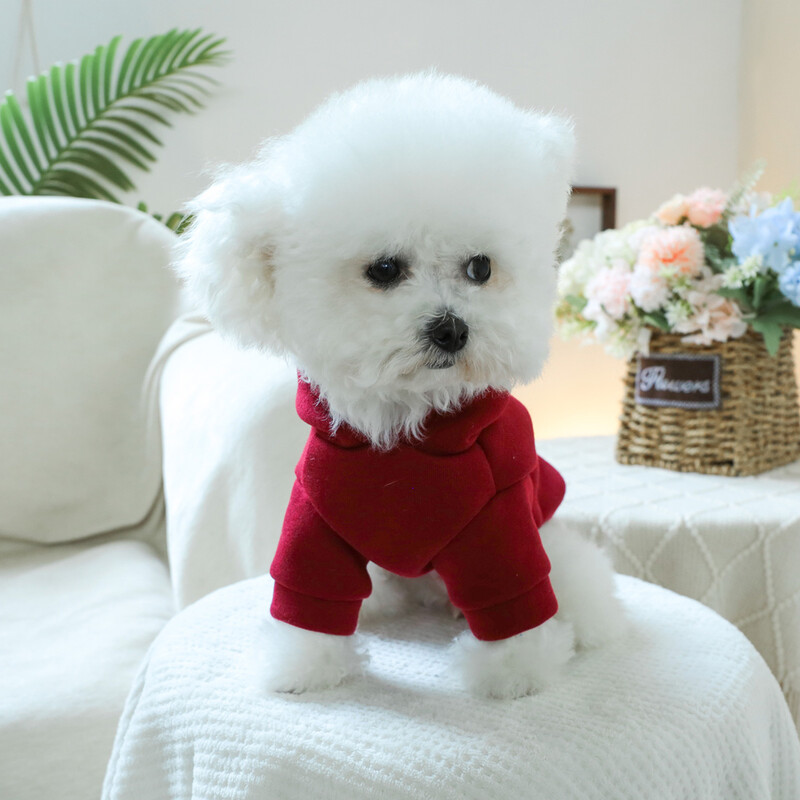 1 gab mājdzīvnieku apģērbs pavasara un rudens samtains sarkans Ņujorkas 33 galvas cepures kapuce, kas piemērota maziem un vidējiem suņiem