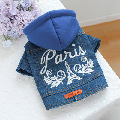 1vnt Apranga gyvūnams Dog Cat Spring Paris Denim Blue kepuraitė tinka mažiems ir vidutinio dydžio šunims