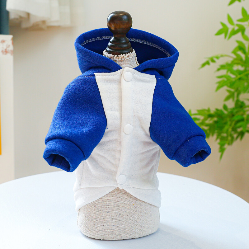 1 vnt naminių gyvūnėlių drabužiai šunų pavasariui ir rudeniui sujungiami mėlynai balti džemperio kišenė Niujorke su užtrauktuku sagtimi mažiems vidutiniams šunims