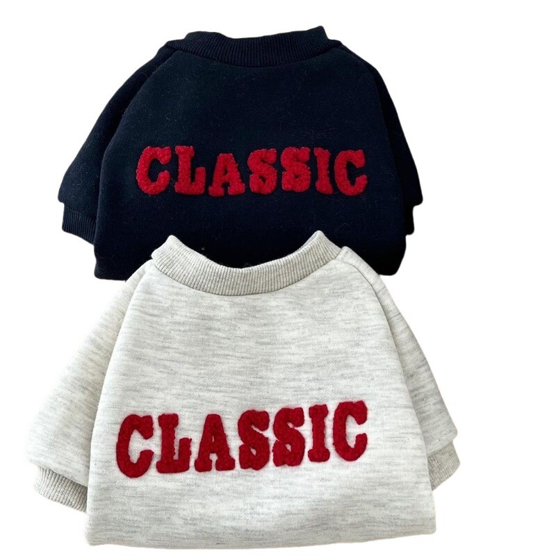 Modes ziemas suņu apģērbi Mājdzīvnieku silts kucēnu mētelis Suņu kapuces ar burtu džemperi Mājdzīvnieku apģērbs Franču buldoga kucēna džemperis