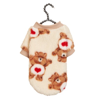 Suns Rudens Ziemas Ins Stils Kaķu apģērbs Love Bear Plīša Hoodie Mājdzīvnieku drēbes Siltas Vēja Necaurlaidīgas Mīkstas un Ērtas Ikdienas pārģērbšanās