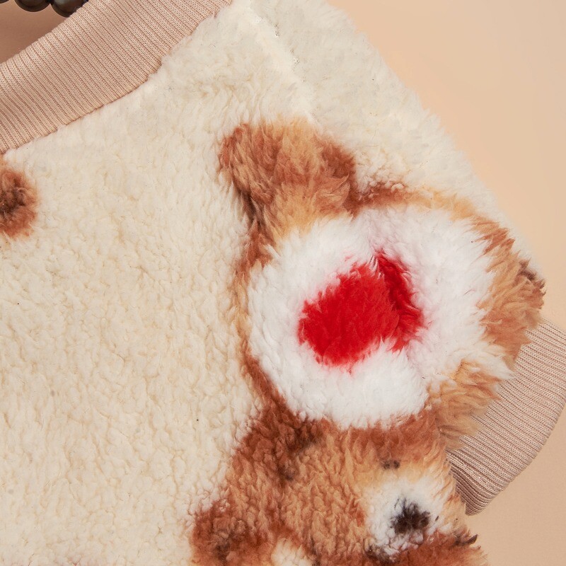Suns Rudens Ziemas Ins Stils Kaķu apģērbs Love Bear Plīša Hoodie Mājdzīvnieku drēbes Siltas Vēja Necaurlaidīgas Mīkstas un Ērtas Ikdienas pārģērbšanās