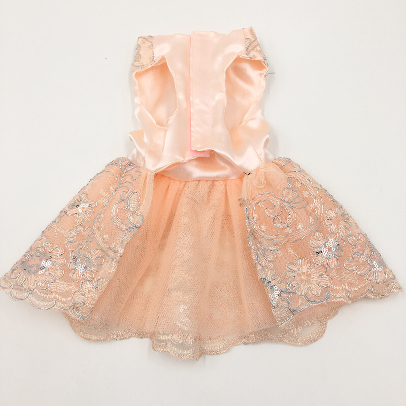 Rochie de câini din dantelă brodata florală pentru câini de talie mică Haine pentru câini cu design de lux Rochie de prințesă cu papillon de vară Îmbrăcăminte pentru animale de companie