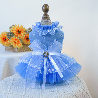 Puošni suknelė šuniui Tutu, blizgantys šunų drabužiai mažų šunų mergaitei, iškilmingi naminių gyvūnėlių vestuvių drabužiai, katės nuotakos apranga