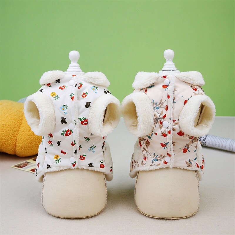 Princesės naminio šuns šilta suknelė su marginta šuniuko burbuliukais sijonas mergaitės šuns katės žieminiai paltai, drabužiai