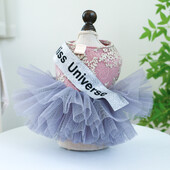 PETCIRCLE šunų drabužiai „Miss Universe“ suknelė mažam ir vidutiniam šuniui šuniukui, visiems sezonams, naminių gyvūnėlių drabužiams, kostiumams, reikmenims augintiniams Sijonas