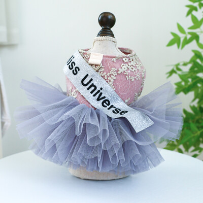 PETCIRCLE šunų drabužiai „Miss Universe“ suknelė mažam ir vidutiniam šuniui šuniukui, visiems sezonams, naminių gyvūnėlių drabužiams, kostiumams, reikmenims augintiniams Sijonas