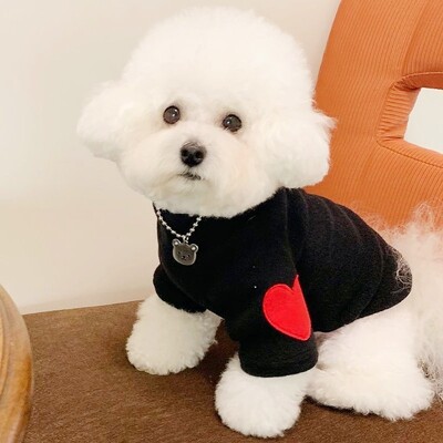 Madingi šunų drabužiai Meilė Spausdinti Šunų megztiniai Rudens šuniukų megztiniai Mieli Minkšti Kačių megztiniai Naminių gyvūnėlių megztiniai Bichon Frise šunų reikmenys