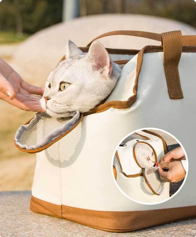 Geantă pentru pisici în formă de pâine prăjită Geantă de călătorie pentru mașină, în aer liber, cu cap expus