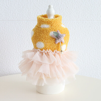 Šunų ir kačių suknelė Liemenė Big Wave Point Dizainas naminiams gyvūnėliams šuniuko sijonas rudens/žiemos drabužiai Apranga 5 dydžiai 3 spalvos