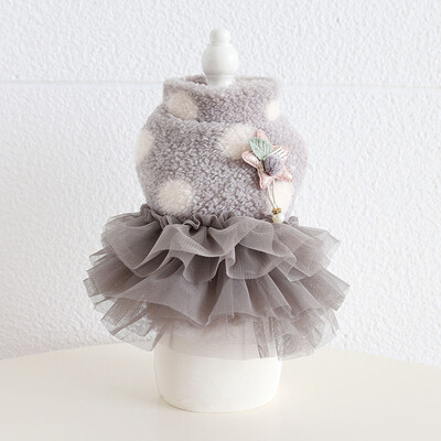 Šunų ir kačių suknelė Liemenė Big Wave Point Dizainas naminiams gyvūnėliams šuniuko sijonas rudens/žiemos drabužiai Apranga 5 dydžiai 3 spalvos