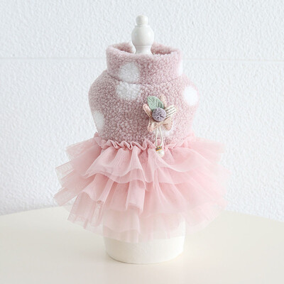 Šunų ir kačių suknelė Liemenė Big Wave Point Dizainas naminiams gyvūnėliams šuniuko sijonas rudens/žiemos drabužiai Apranga 5 dydžiai 3 spalvos