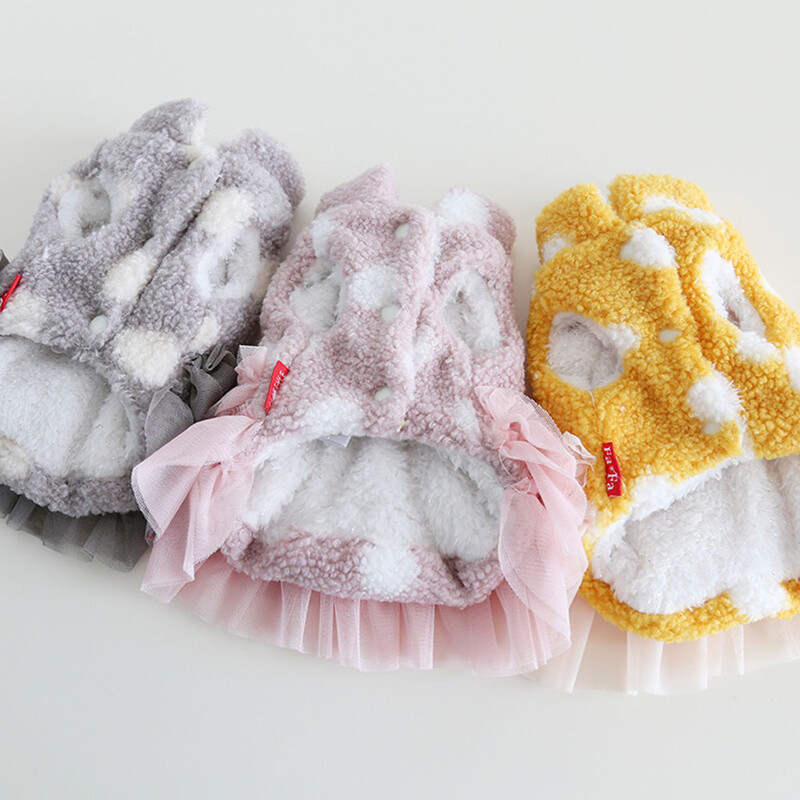 Šunų ir kačių suknelė Liemenė Big Wave Point Dizainas naminiams gyvūnėliams šuniuko sijonas rudens/žiemos drabužiai Apranga 5 dydžiai 3 spalvos