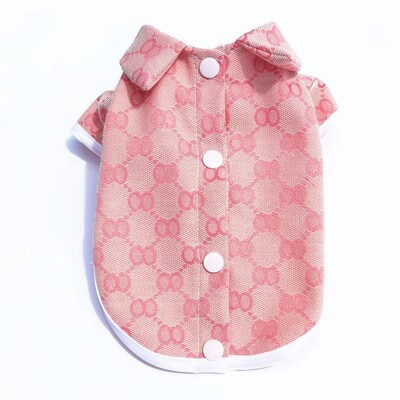 Mājdzīvnieku apģērbs Pavasara rudens suņu kleita kaķu princeses svārki Rozā kafijas rūtainais krekls Maza un vidēja izmēra suņu kleita