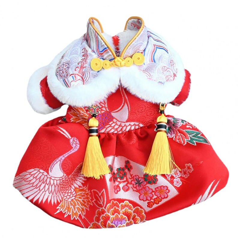 Krásna sukňa pre psov, strapcový dizajn, ultra hrubý oblek pre domáce zvieratá Tang v retro čínskom štýle, oblečenie pre psov a mačky