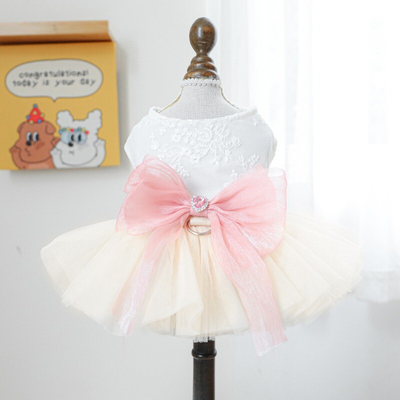 Toamnă/Iarnă 2024 Cerc pentru animale de companie haine pentru câini pisici Produs nou Rochie drăguță prințesă Poncho Rochie de mireasă Miss Coco Chanel