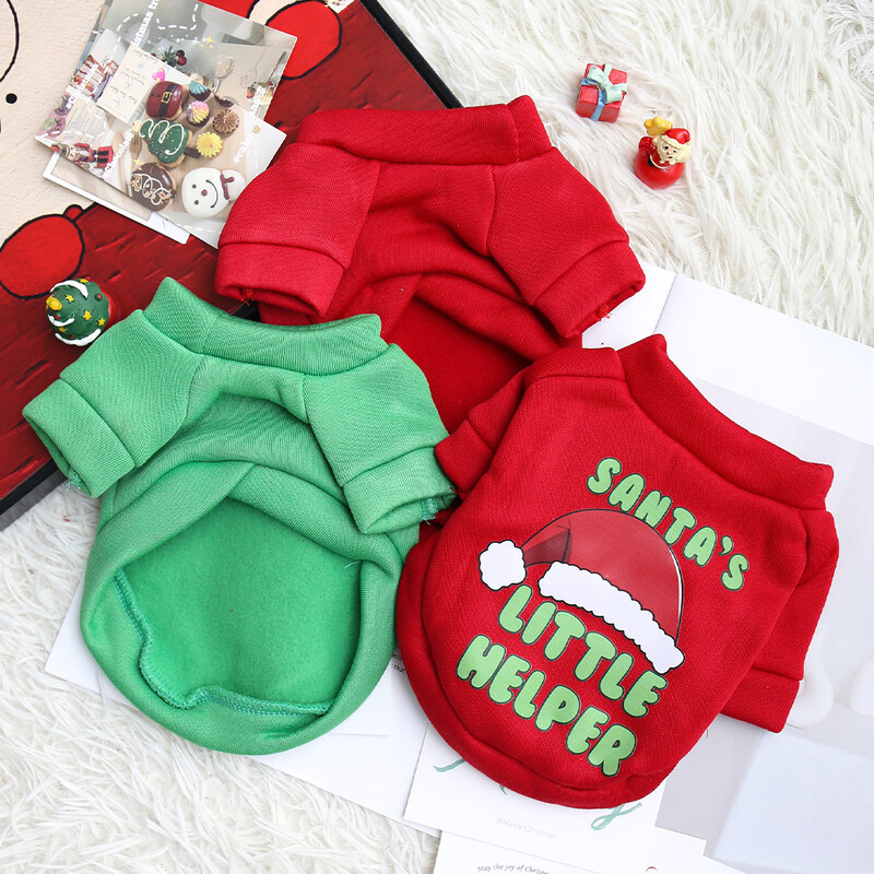 Nauji rūbai rudeniui ir žiemai, šiltai ir šalčiui atsparūs su vilna katėms ir šunims, tinkantys lauko kalėdinei atmosferai