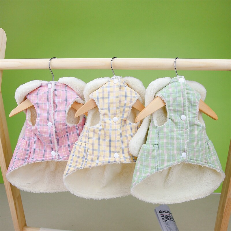 Miela princesės šunų katės suknelė, lankelio dizaino naminio šuniuko žieminis paltuko komplektas mergaitei šuniui