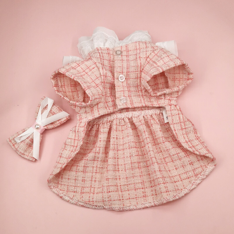 INS Pet Dog languota suknelė su plaukų segtuku Mielas karolių rinkinys kačių drabužiai pavasario rudens nišiniai nėrinių suknelė šunims mažiems šunims