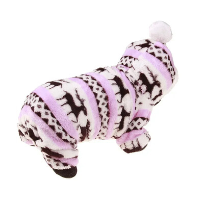 Haine de iarnă pentru câini pentru câini de talie mică, haine pentru câini, haine de Crăciun pentru animale de companie, haine pentru câini cu imprimeu de elan, catifea coral, patru culori